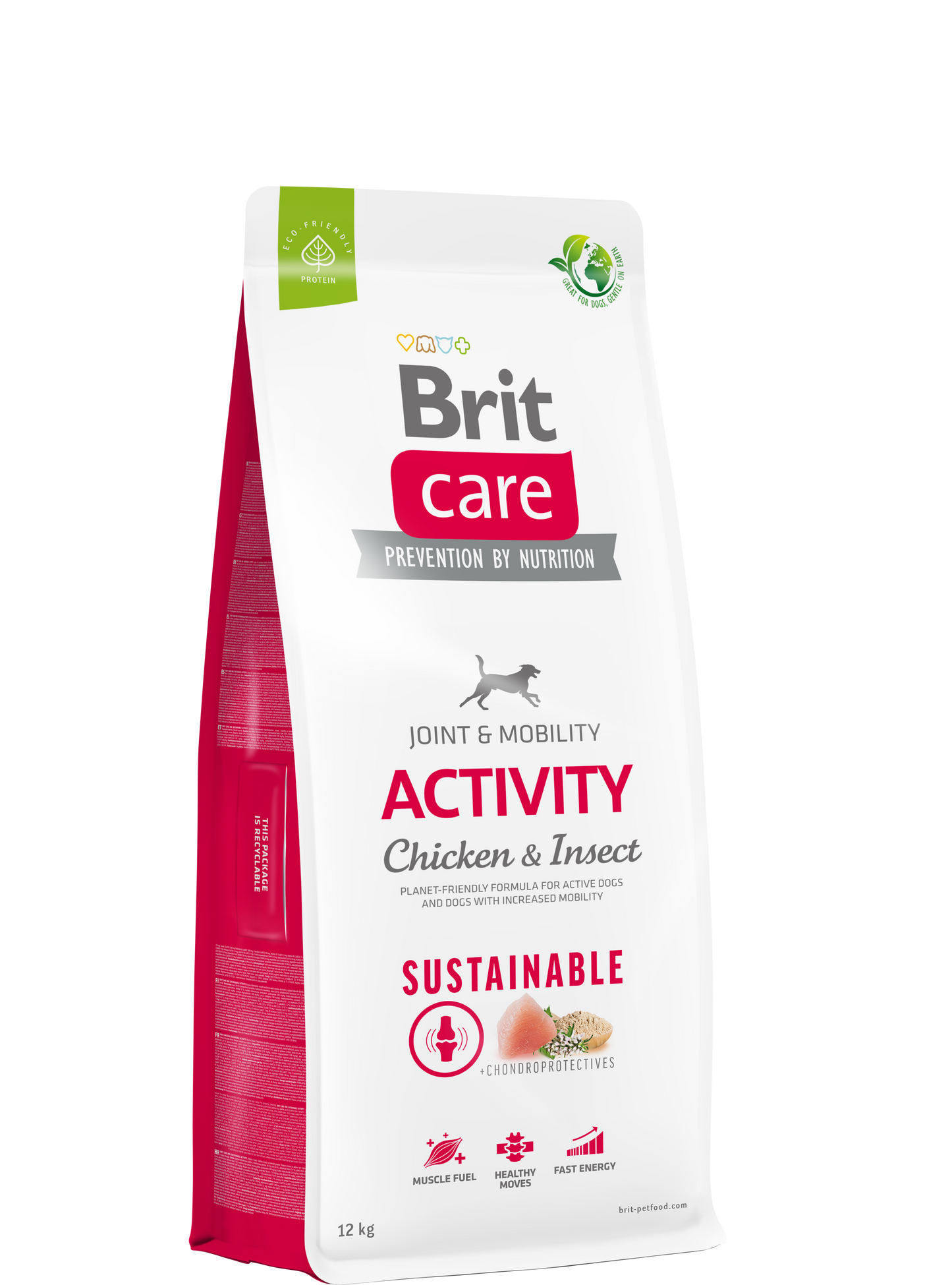 Brit Care Sustainable Activity Chicken&Insect sausas maistas šunims su vištiena vabzdžiais 12 kg