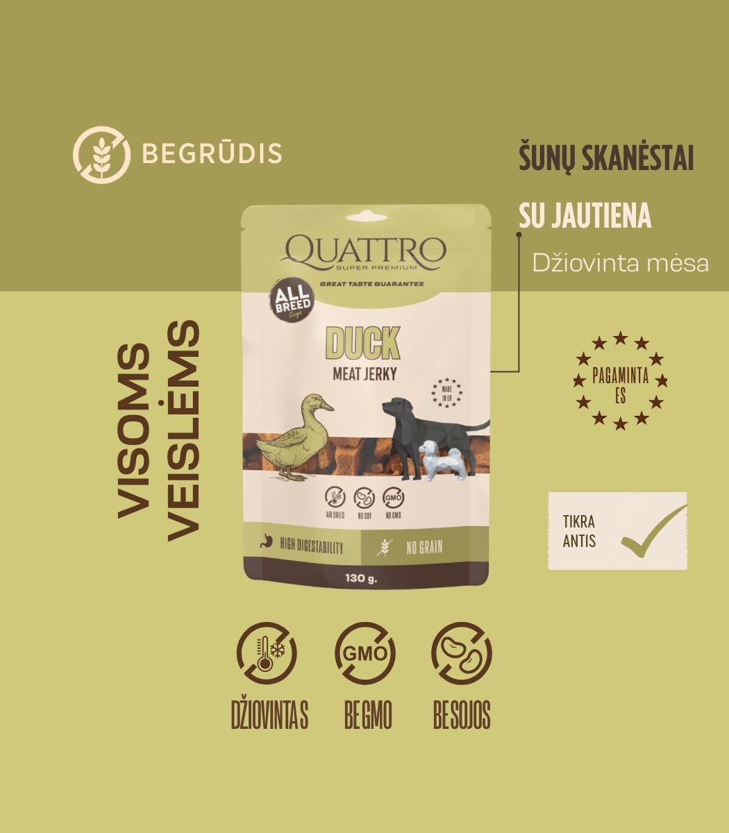 Quattro Meat Jerky skanėstai su Antiena