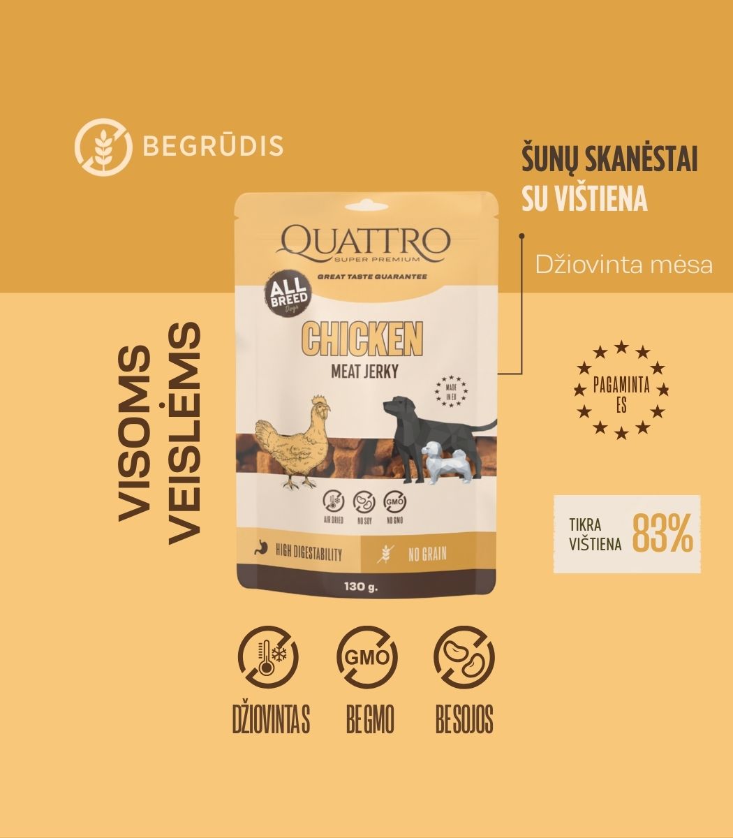 Quattro Meat Jerky skanėstai su vištiena