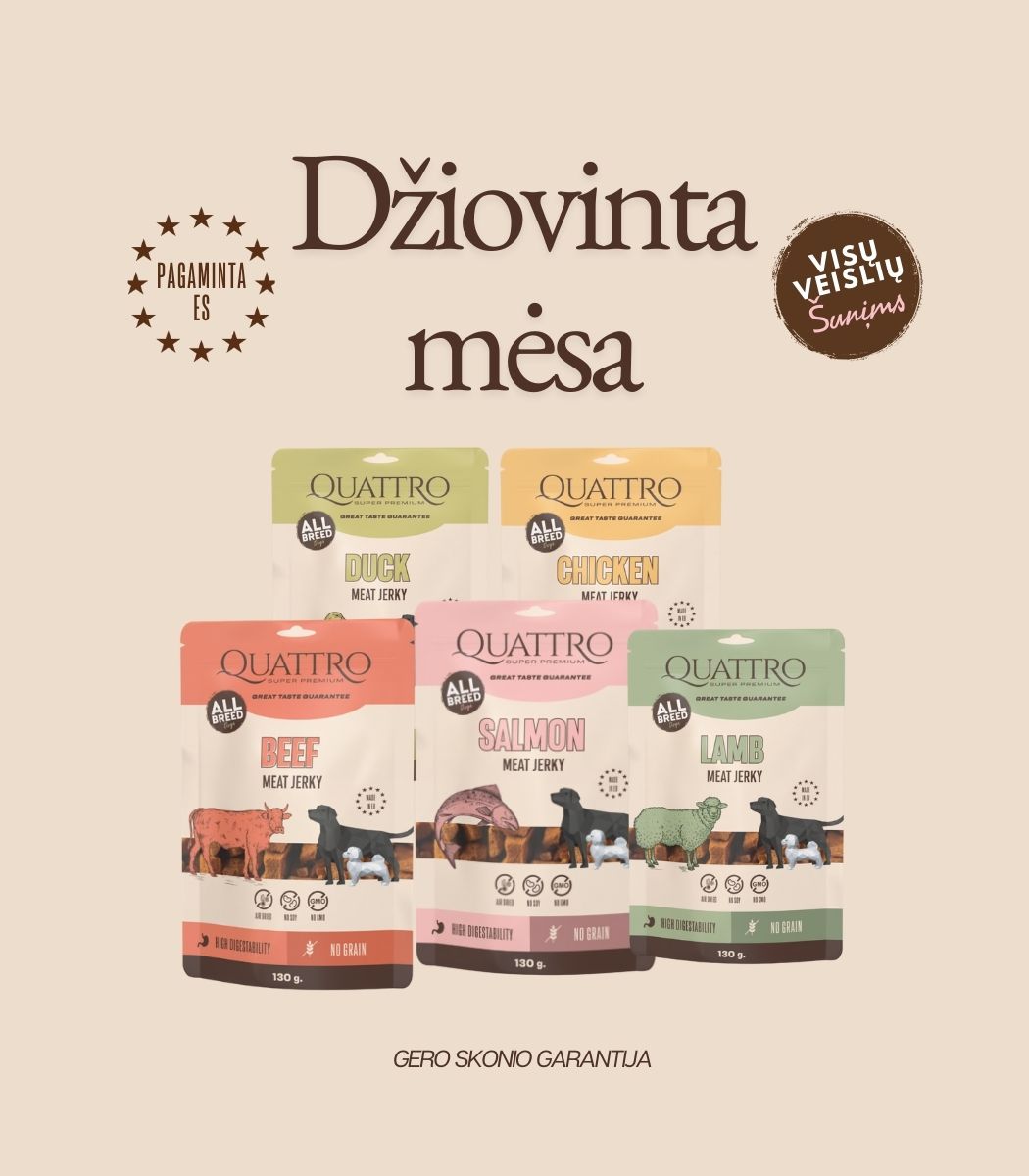 Quattro Meat Jerky skanėstai su Lašiša