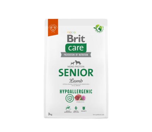 Brit Care Hypoallergenic Senior Lamb&Rice sausas maistas šunims su ėriena ir ryžiais 3 kg