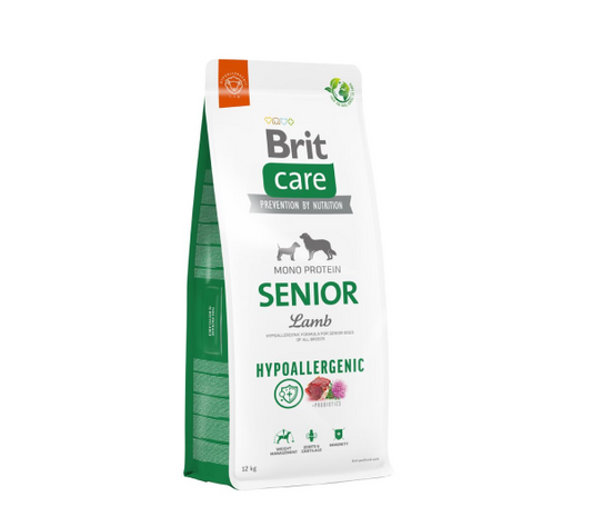 Brit Care Hypoallergenic Senior Lamb&Rice sausas maistas šunims su ėriena ir ryžiais 12kg