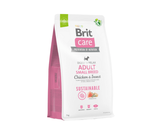 Brit Care Sustainable Adult Small Breed Chicken&Insect sausas maistas šunims su vištiena ir vabzdžiais 1 kg