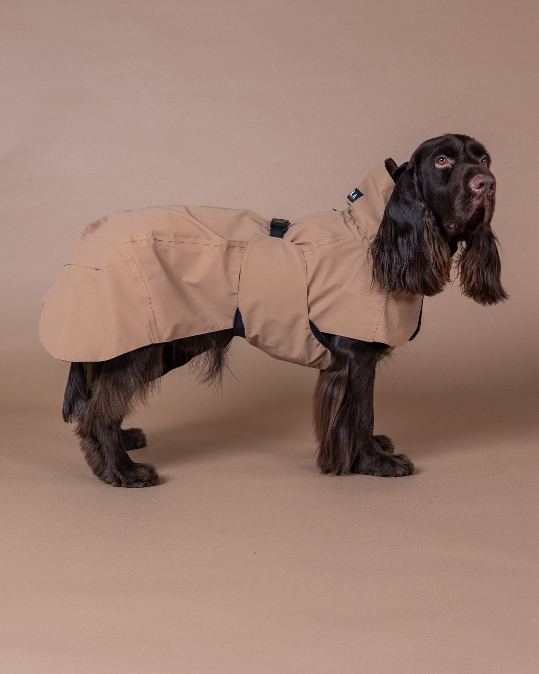 PAIKKA Visibility Raincoat Lite for Dogs Taupe - 20