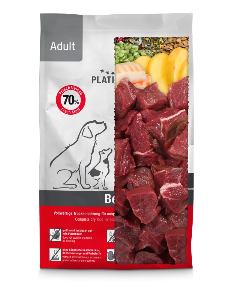 Platinum Adult sausas pašaras šunims su jautiena