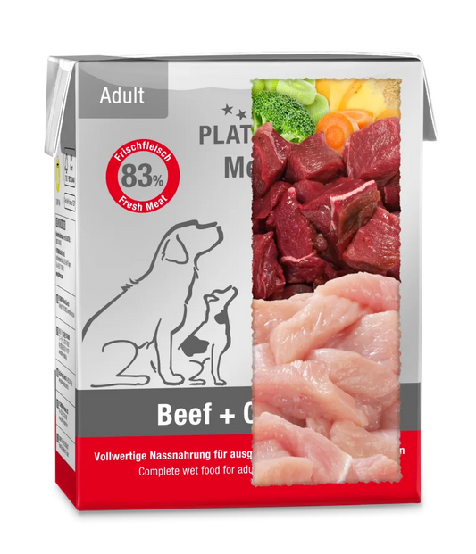 Platinum paštetas su jautiena ir vištiena suaugusiems šunims