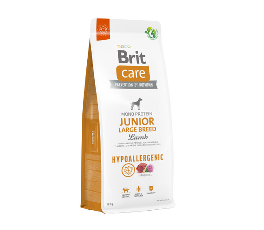 Brit Care Hypoallergenic Junior Large Breed Lamb sausas maistas jauniems šunims su ėriena 12 kg