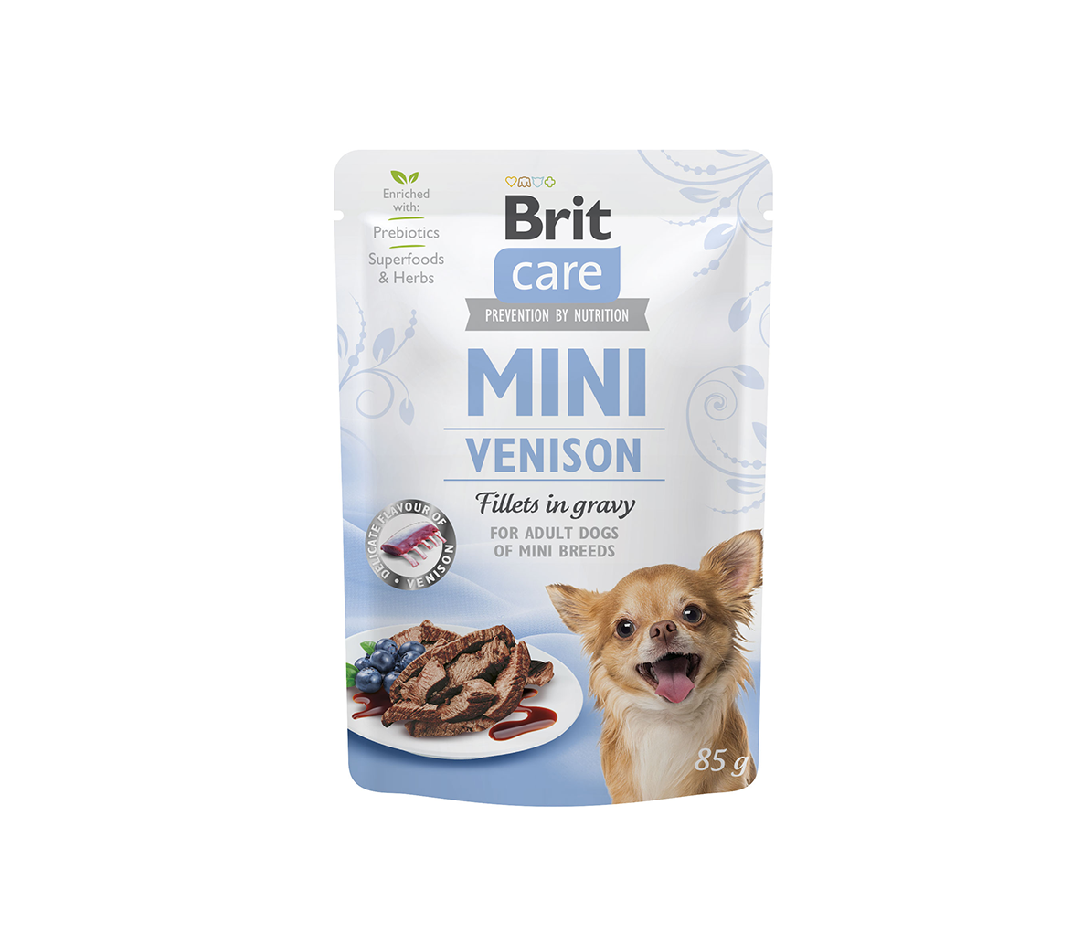 Brit Care Mini kons. šunims maiš. Venison fillets in gravy 85 g