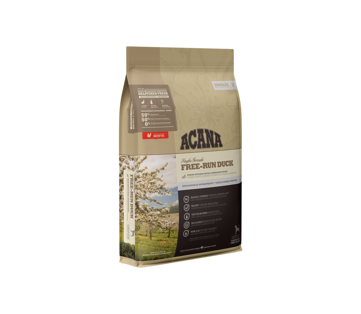 Acana Free-Run Duck sausas maistas šunims 11,4 kg su antiena