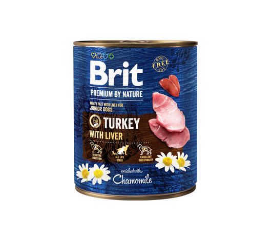 Brit Premium by Nature kons. šunims Turkey with Liver 800 g