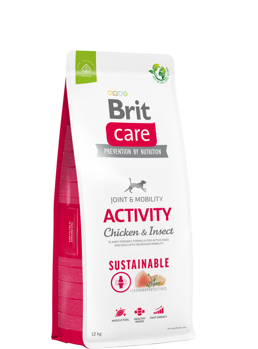 Brit Care Sustainable Activity Chicken&Insect sausas maistas šunims su vištiena vabzdžiais 3 kg