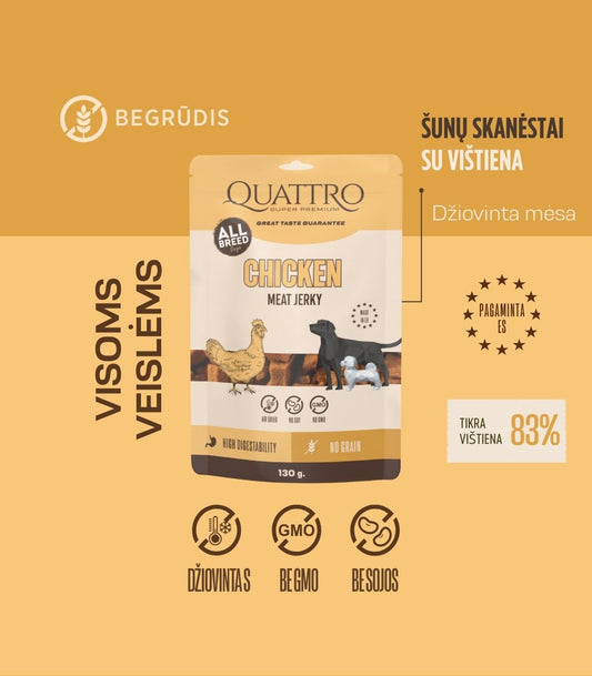 Quattro Meat Jerky skanėstai su vištiena