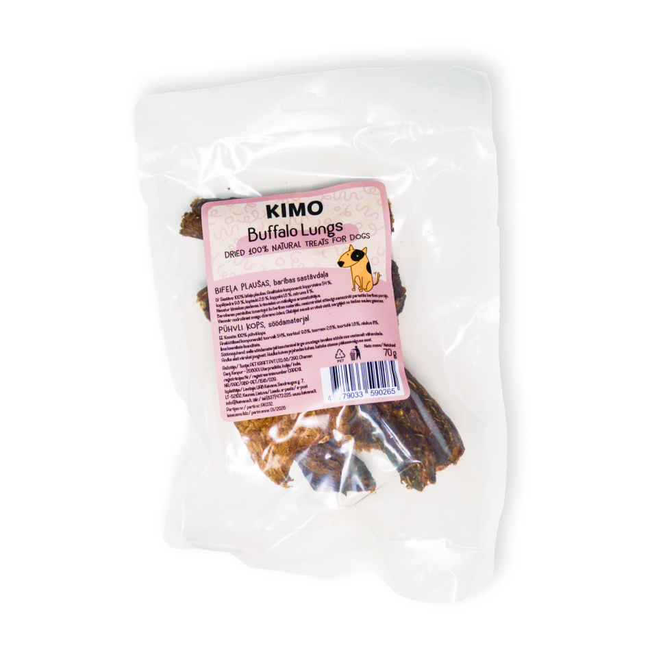 Kimo skanėstas džiovintas buivolų plaučių gabaliukai 70 g