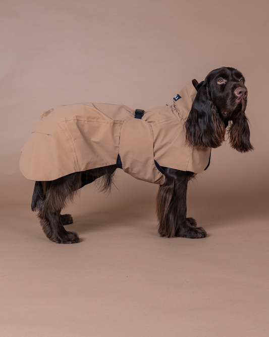 PAIKKA Visibility Raincoat Lite for Dogs Taupe