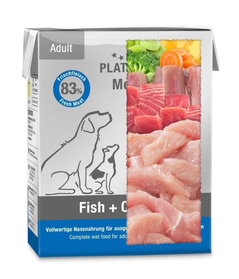 Platinum paštetas su žuvim ir vištiena suaugusiems šunims