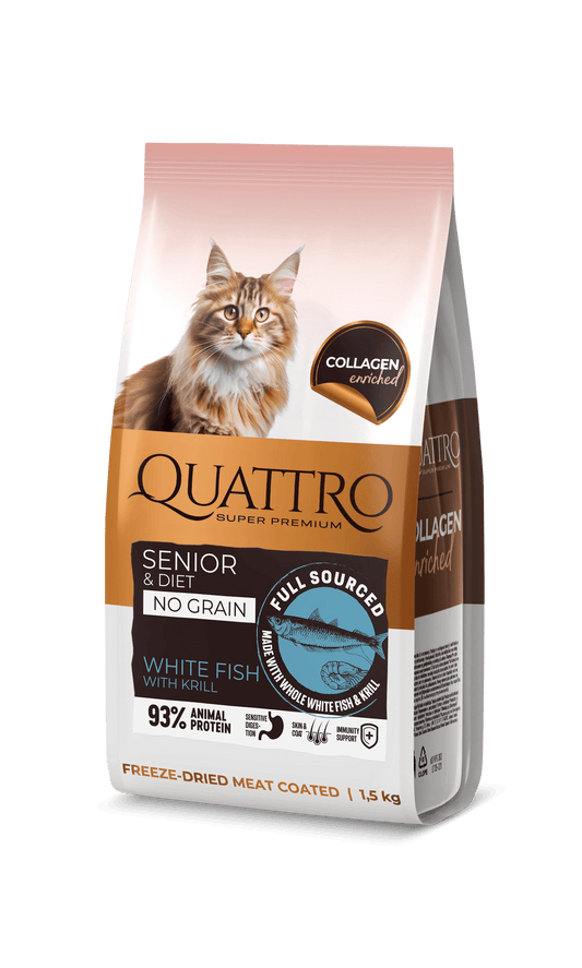 Quattro Cat Collagen Senior & Diet White Fish