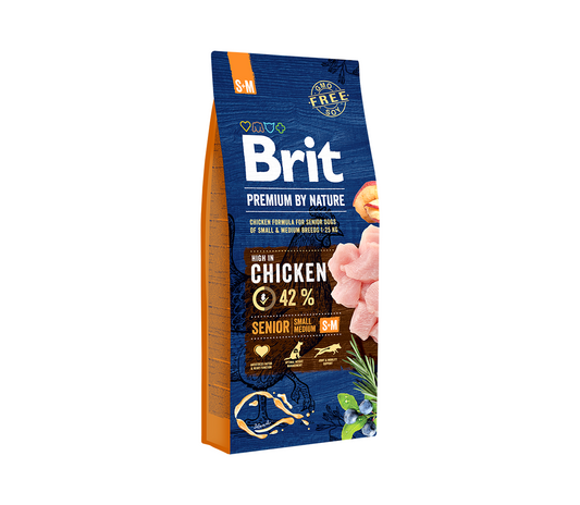 Brit Premium By Nature Senior S/M s.m. šunims 15 kg