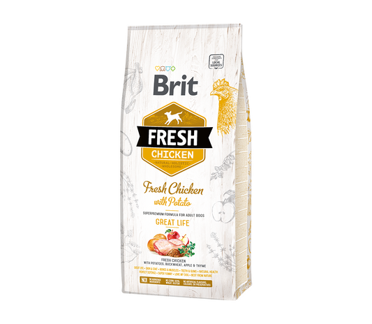 Brit Fresh Chicken with Potato Adult s.m. šunims 12 kg