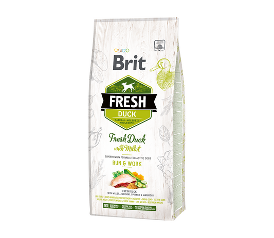 Brit Fresh Duck with Millet Active Run&Work s.m. šunims 12 kg