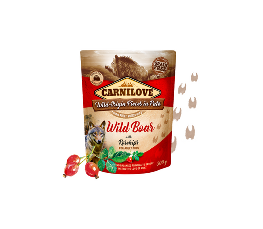 Carnilove kons. šunims Pate Wild Boar with Rosehips 300 g