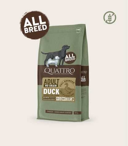 QUATTRO begrūdis visų veislių suaugusių šunų pašaras su antiena